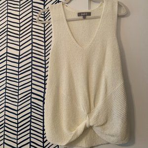 Marled White Sweater Tank